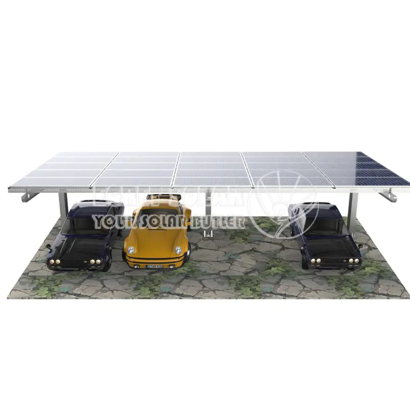 Egyetlen utáni napenergia -carport rendszer